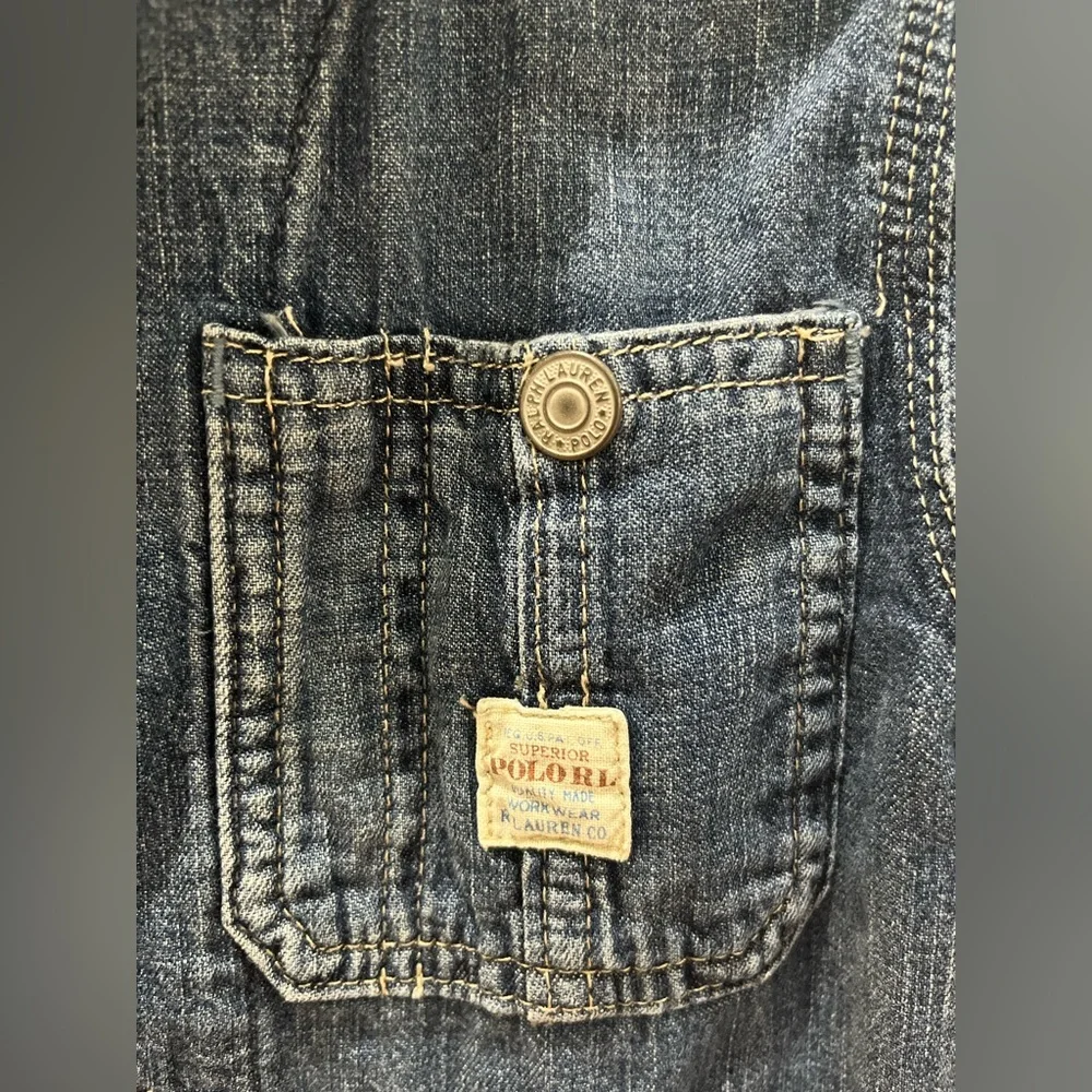 Polo by Ralph Lauren Denim Trucker Jacket Washed Cotton Boys Size 4T - Picture 4 of 8